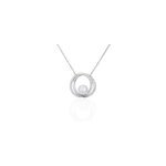 Collier laury argent blanc perle de culture et oxyde de zirconium