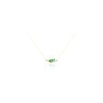 Collier navette or jaune emeraude diamant Collier navette or jaune emeraude diamant