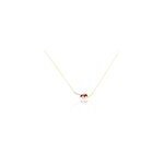 Collier petale or bicolore rubis et diamant