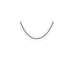 Collier raph maille palmier acier gris