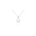 Collier rozane argent blanc perle de culture et oxyde de zirconium
