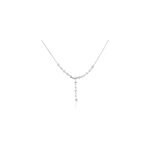 Collier cravate argent blanc shiny nights oxyde de zirconium