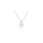Collier sohaliaae argent blanc perle de culture et oxyde de zirconium