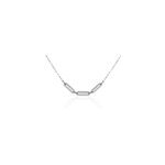 Collier trait d'union argent blanc oxyde de zirconium Collier trait d'union argent blanc oxyde de zirconium