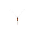 Collier vyara argent blanc ambre