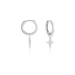 Cr�oles astre precieux argent blanc oxyde de zirconium