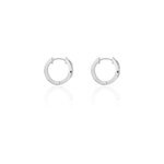 Boucles d'oreilles celimene rondes argent blanc oxyde de zirconium