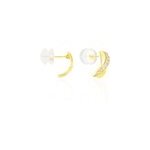 Boucles d'oreilles izefia rondes or jaune oxyde de zirconium Boucles d'oreilles izefia rondes or jaune oxyde de zirconium