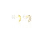 Boucles d'oreilles jacquelene rondes or jaune oxyde de zirconium