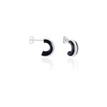 Créoles noci demi cercle argent blanc céramique et oxyde de zirconium Créoles noci demi cercle argent blanc céramique et oxyde de zirconium