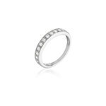 Demi alliance rhea platine blanc diamant