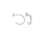 Demi créoles eldi argent blanc oxyde de zirconium Demi créoles eldi argent blanc oxyde de zirconium