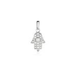 Pendentif amelot argent blanc oxyde de zirconium