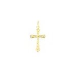 Pendentif bathilde croix striee or jaune