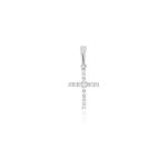 Pendentif canice croix or blanc oxyde de zirconium
