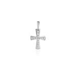 Pendentif canice croix or blanc oxyde de zirconium