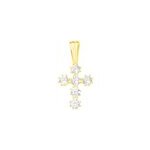 Pendentif canice croix or jaune oxyde de zirconium