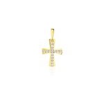 Pendentif canice croix or jaune oxyde de zirconium