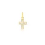 Pendentif canice croix or jaune oxyde de zirconium