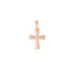 Pendentif canice croix or rose oxyde de zirconium
