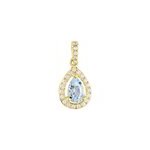 Pendentif desiderius or jaune topaze oxydes de zirconium
