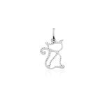 Pendentif egee chat or blanc