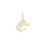 Pendentif egide cheval or bicolore