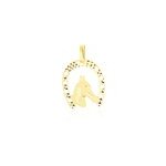 Pendentif egide fer a cheval or jaune Pendentif egide fer a cheval or jaune