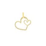 Pendentif eudocie coeurs diamantes or jaune
