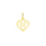 Pendentif eudocie coeur lettre or jaune