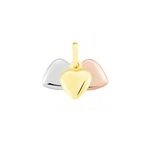Pendentif eudocie triple coeurs or tricolore