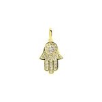 Pendentif fatima or jaune oxyde de zirconium
