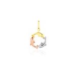 Pendentif haizia trio dauphins or tricolore