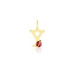 Pendentif helidie coccinelle lettre or jaune