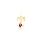 Pendentif helidie coccinelle lettre or jaune
