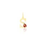 Pendentif helidie coccinelle lettre or jaune