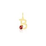 Pendentif helidie coccinelle lettre or jaune