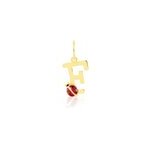 Pendentif helidie coccinelle lettre or jaune