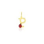 Pendentif helidie coccinelle lettre or jaune