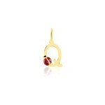 Pendentif helidie coccinelle lettre or jaune