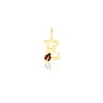 Pendentif helidie coccinelle lettre or jaune