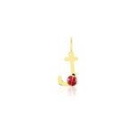 Pendentif helidie coccinelle lettre or jaune