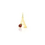 Pendentif helidie coccinelle lettre or jaune