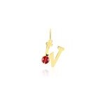 Pendentif helidie coccinelle lettre or jaune