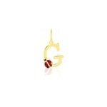 Pendentif helidie coccinelle lettre or jaune