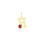 Pendentif helidie coccinelle lettre or jaune