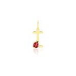 Pendentif helidie coccinelle lettre or jaune