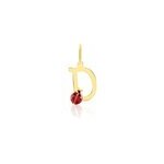 Pendentif helidie coccinelle lettre or jaune
