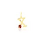Pendentif helidie coccinelle lettre or jaune