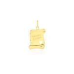 Pendentif irenca message parchemin or jaune